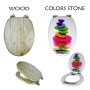 OGOMONDO Sedile Copri WC Universale Frizionato Fantasia MDF Chiusura Rallentata *** CONFEZIONE 1 pz., Fantasia Colors Stone