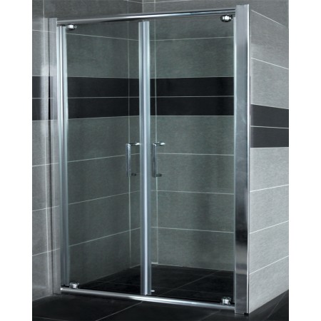 Ogomondo Porta Doccia Saloon Battente Doppia Anta per Box Nicchia Cristallo Temprato Varie Misure  *** CONFEZIONE 1 pz., Misure 