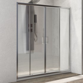 Porta Doccia Scorrevole Slide4 per Box Nicchia Quattro Ante Cristallo Trasparente *** CONFEZIONE 1 pz., Misure 154-160 x h190 cm