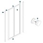 Ogomondo Porta Doccia a Soffietto Book  Cristallo Temprato Bianco  *** Pezzi 1 pz., Misure 86-90xh190 cm Serigrafato