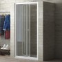 Ogomondo Porta Doccia a Soffietto Book  Cristallo Temprato Bianco  *** Pezzi 1 pz., Misure 86-90xh190 cm Serigrafato
