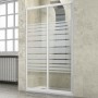 Ogomondo Porta Doccia Scorrevole Slide Due Ante Cristallo Temprato Bianco *** Pezzi 1 pz., Misure 107-111xh185 cm Trasparente