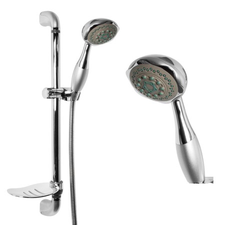 Asta Doccia Saliscendi 010 Completo Doccetta 5 Funzioni Anticalcare Multigetto H 75 CM *** Pezzi 2
