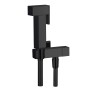 Kit Idroscopino Wc Doccetta Ottone Portatile Shut-Off Monogetto Azionamento a Leva *** CONFEZIONE 1 pz., Finitura Nero Tondo