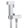 Kit Idroscopino Wc Doccetta Ottone Portatile Shut-Off Monogetto Azionamento a Leva *** CONFEZIONE 1 pz., Finitura Cromato Quadro