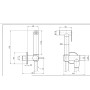 Kit Idroscopino Wc Doccetta Ottone Portatile Shut-Off Monogetto Azionamento a Leva *** CONFEZIONE 1 pz., Finitura Cromato Quadro