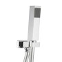 Kit Set Doccia Ottone Cromato Completo di Supporto Presa Acqua Con Flessibile E Doccetta Quadro *** CONFEZIONE 3 pz.
