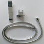 Kit Set Doccia Ottone Cromato Completo di Supporto Presa Acqua Con Flessibile E Doccetta Quadro *** CONFEZIONE 2 pz.