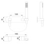 Kit Set Doccia Ottone Cromato Completo di Supporto Presa Acqua Con Flessibile E Doccetta Tondeggiante *** CONFEZIONE 1 pz.