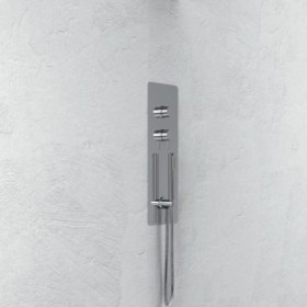 Wall Kit A Parete Da Incasso A Muro Acciaio Inox Cromato Lucido Deviatore Doccetta Doccia *** CONFEZIONE 1 pz.