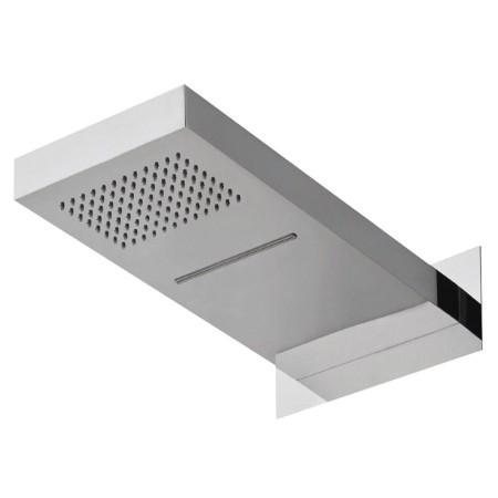 Soffione Doccia a Parete Acciaio Inox Punta Quadrata Con Cascata *** CONFEZIONE 1 pz.