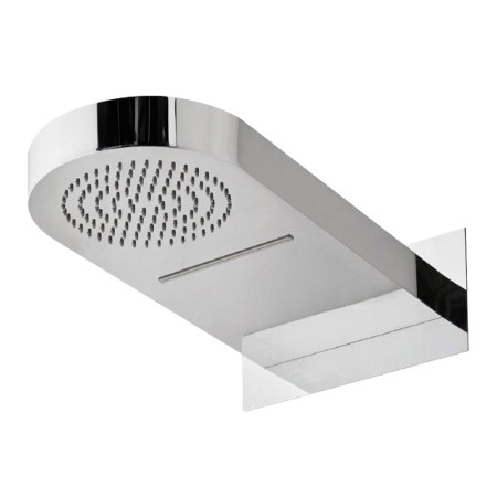 Soffione Doccia a Parete Acciaio Inox Punta Tonda Con Cascata *** CONFEZIONE 1 pz.
