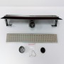 Canale Canaletta Pavimento Lineare Scarico Doccia Acciaio Inox Lucido Canalina *** Pezzi 1 pz., Misure L785xH63 115 Mm