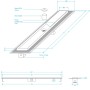 Canale Canaletta Pavimento Lineare Scarico Doccia Acciaio Inox Satinato Canalina *** Pezzi 1 pz., Misure L585xH63 115 Mm