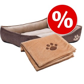 Set risparmio: Letto + Coperta Basic - L 90 x B 65 x H 20 cm + coperta