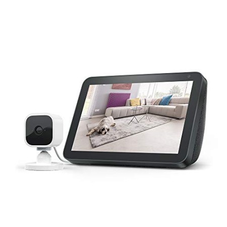 Echo Show 8, Tessuto antracite + Blink Mini videocamera, compatibile con Alexa