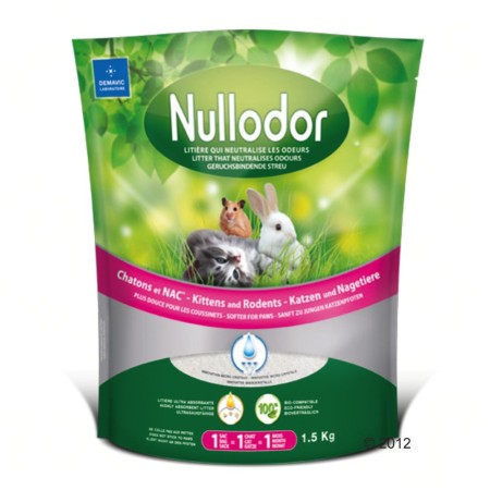 Lettiera Nullodor in silicio per gattini e piccoli animali - % 3 x 3 l
