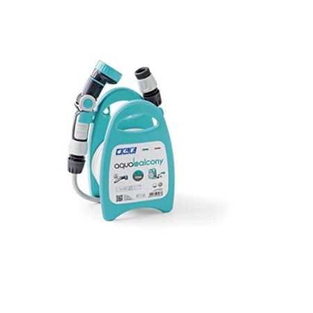 GF Garden, Aquabalcony, Avvolgitubo Leggero da Giardino con 10 Metri di Tubo e Accessori per l’Irrigazione, per Annaffiare Vas