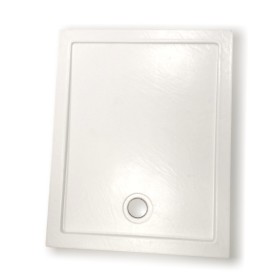 Ogomondo Piatto Doccia Bianco in Acrilico Effetto Pietra  Ardesia 100x80 cm *** CONFEZIONE 1 pz., Misure 100x80xH5 cm