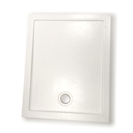 Ogomondo Piatto Doccia Bianco in Acrilico Effetto Pietra  Ardesia 100x80 cm *** CONFEZIONE 1 pz., Misure 100x80xH5 cm