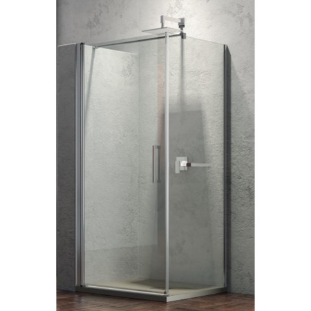 Ogomondo Box Doccia Angolare Cristallo 8 mm Battente e Lato fisso *** CONFEZIONE 1 pz., Misure L90xP90xH200 cm SX