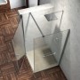 Ogomondo Box Doccia Angolare Cristallo 8 mm Battente e Lato fisso *** CONFEZIONE 1 pz., Misure L90xP90xH200 cm SX