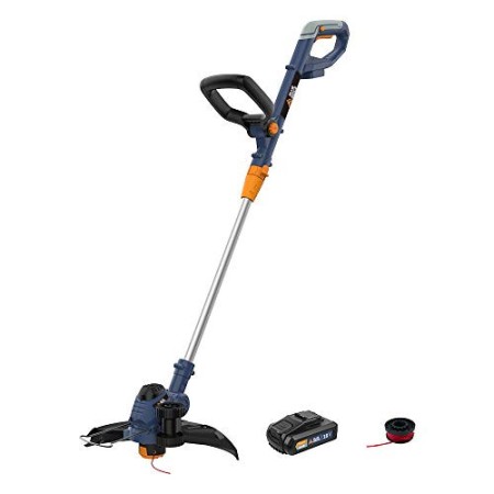 BlueRidge BR8151 - Tagliabordi a batteria, 18 V, 2,0 Ah, larghezza di taglio 25 cm, batteria e caricatore, linea di taglio 1 x 3