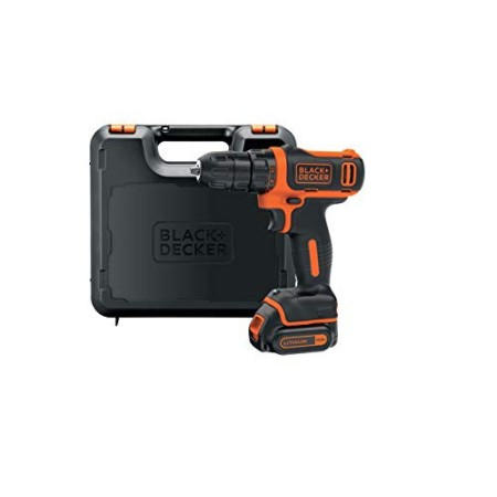 BLACK+DECKER BDCDD12K-QW Trapano/Avvitatore Compatto in Valigetta, 1 Batteria, 10.8 V