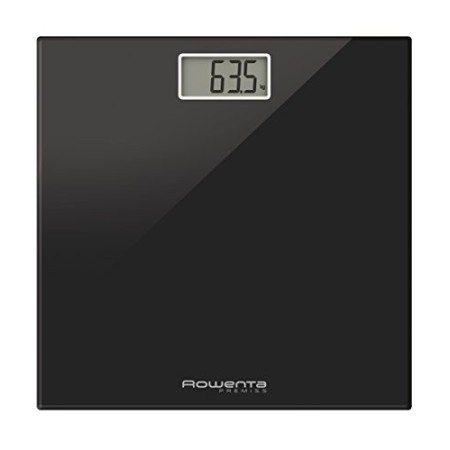 Rowenta BS1060 Premiss Bilancia Pesapersone Digitale con Piatto in Vetro Temperato, Nero