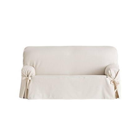 Eysa Bianca - Copridivano con fiocchi in cotone, Beige (Ecru) 2 posti, 140 - 180 cm