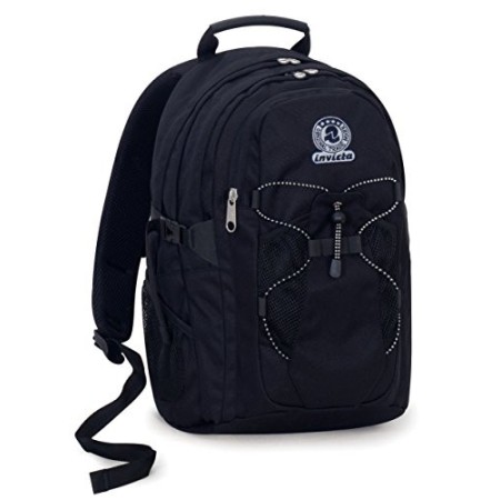 Zaino Active Invicta , BENIN , Nero , 25 Lt , Tasca laterale in rete , Trekking Scuola e Tempo libero