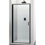 Porta Doccia Battente Swing per Box Nicchia Black Profilo Nero Cristallo 6 mm *** Pezzi 1 pz., Misure 116-119xH195 cm