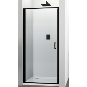 Porta Doccia Battente Swing per Box Nicchia Black Profilo Nero Cristallo 6 mm *** Pezzi 1 pz., Misure 96-99xH195 cm