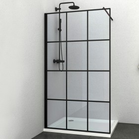 Ogomondo Walk-in Doccia Black con Riquadro Profilo Nero Cristallo 8 mm *** Pezzi 1 pz., Misure 87-89xH200 cm