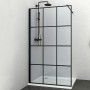 Ogomondo Walk-in Doccia Black con Riquadro Profilo Nero Cristallo 8 mm *** Pezzi 1 pz., Misure 137-139xH200 cm