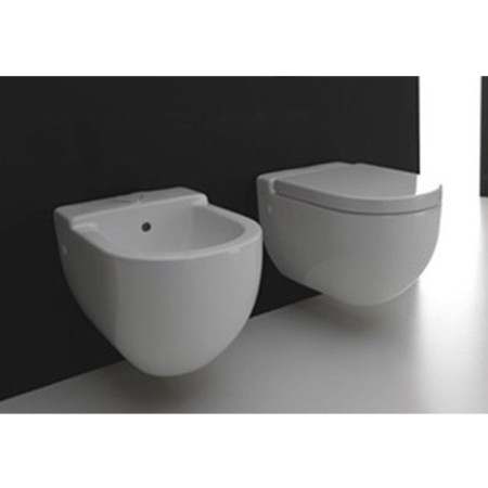 Sanitari Sospesi in Ceramica Vaso WC + Bidet Axa ONE con Sedile Incluso *** CONFEZIONE 1 pz.