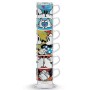 EGAN PWM02I/6XL Tazze da Espresso, Porcellana, Multicolore, 6 unità