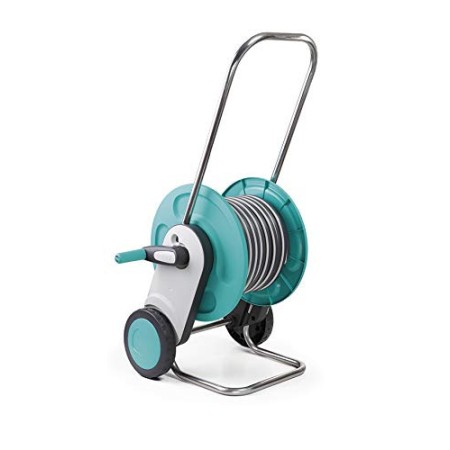 GF Garden, Concept Plus, Avvolgitubo da Giardino in plastica e metallo, 20 Metri di Tubo Ø1/2”, Pistola irrigazione e Raccord