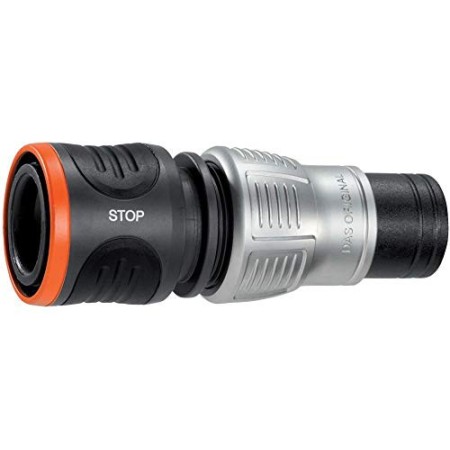 Gardena 18254-20 Premium Raccordo da 19 mm 3/4" Acquastop, Alto Potere di Ritenuta del Tubo, Antigelo, Confezionato