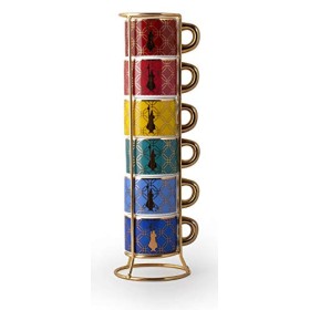 Bialetti Set 6 Tazze Impilabili, Collezione Marocco