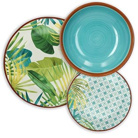 Tognana Jungle Servizio tavola 18 Pezzi, Porcellana, Multicolor