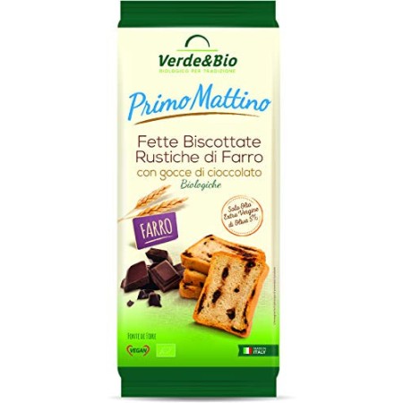BIOVERDE Fette Bio di Farro con Gocce di Cioccolato - 180 g