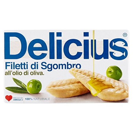 Delicius Filetti di Sgombro all'Olio di Oliva, Ricco di Omega 3, 125g