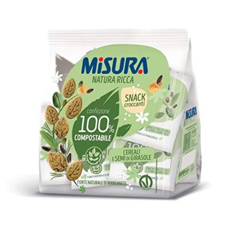 Misura Snack Croccanti Natura Ricca con Cereali e Semi di Girasole | Confezione da 224 grammi