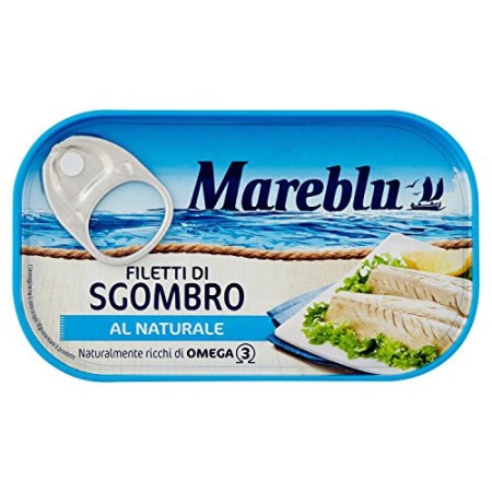 Mareblu - Filetti di Sgombro, al Naturale - 15 pezzi da 90 g [1350 g]