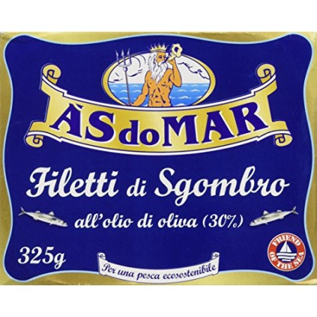 Asdomar Filetti di Sgombro all'Olio d'Oliva - 1 Pacco da 6 Unità