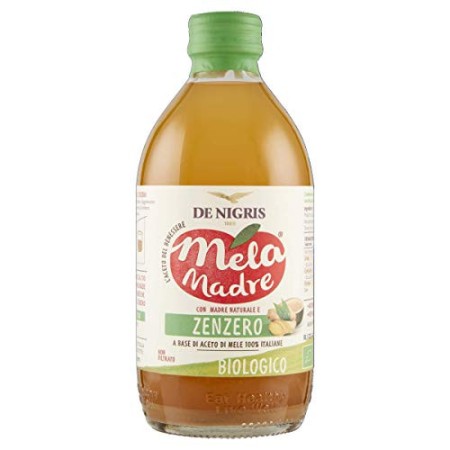 MelaMadre Aceto Di Mele Italiane Bio Non Filtrato "Melamadre" Con Madre Naturale E Zenzero | De Nigris 1889 - 500 ml