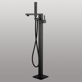 Ogomondo Miscelatore a Pavimento Per Vasca Freestanding Black Calcutta in Ottone *** CONFEZIONE 1 pz.