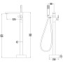 Ogomondo Miscelatore a Pavimento Per Vasca Freestanding Black Calcutta in Ottone *** CONFEZIONE 1 pz.