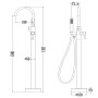 Ogomondo Miscelatore a Pavimento Per Vasca Freestanding Black Mumbai in Ottone *** CONFEZIONE 1 pz.